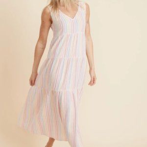 Rainbow Corrine Maxi Dress EUC